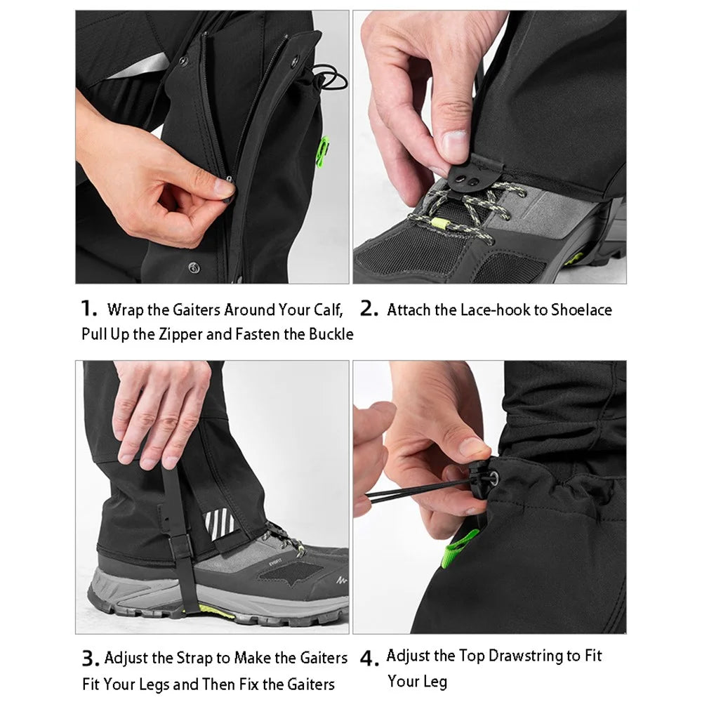 ROCKBROS Hiking Leg Gaiters Waterproof Leg Protectors for Outdoor Hunting Mountain Trekking Skiing - S/M - 6