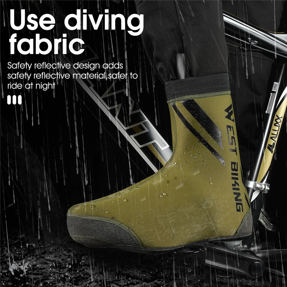 WEST BIKING Cycling Shoe Covers Waterproof Thermal Overshoes Road Bicycle Bike MTB Shoe Cover Protector - XXL - 6