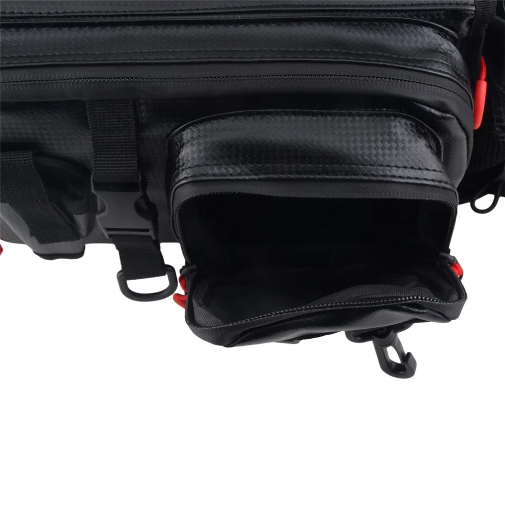 A019 Fishing Rod Holder Shrimp Lure Storage Bag Waterproof PU Leather Waist Pack - 4