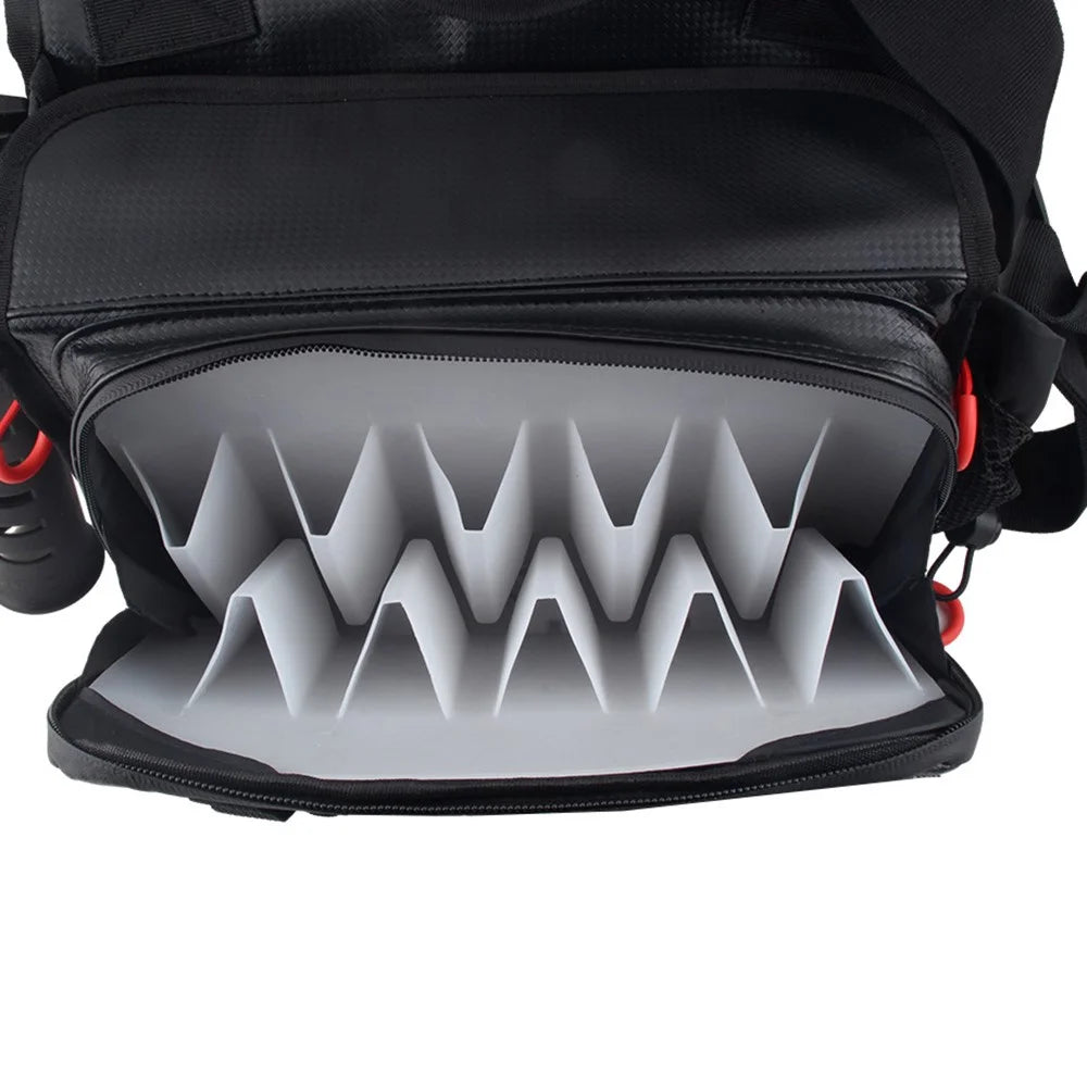 A019 Fishing Rod Holder Shrimp Lure Storage Bag Waterproof PU Leather Waist Pack - 6