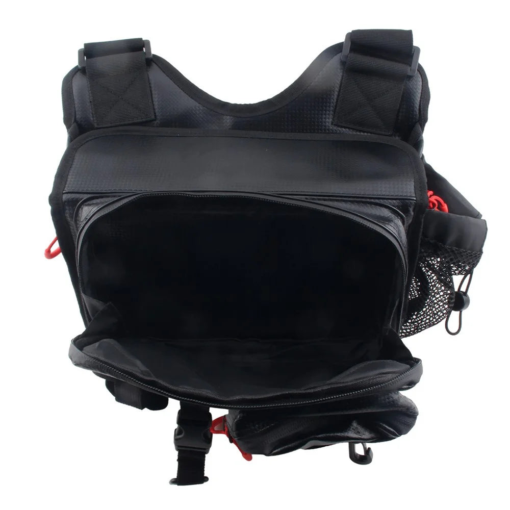 A019 Fishing Rod Holder Shrimp Lure Storage Bag Waterproof PU Leather Waist Pack - 7