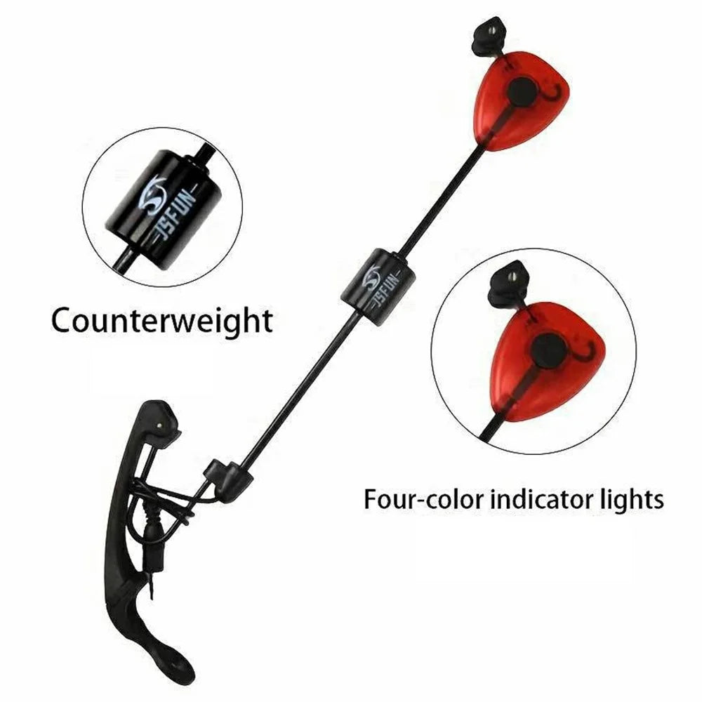 JSFUN 4Pcs / Set Fishing Bite Alarm Swinger Kit Indicator Rod Tip Lights with Storage Bag - 3
