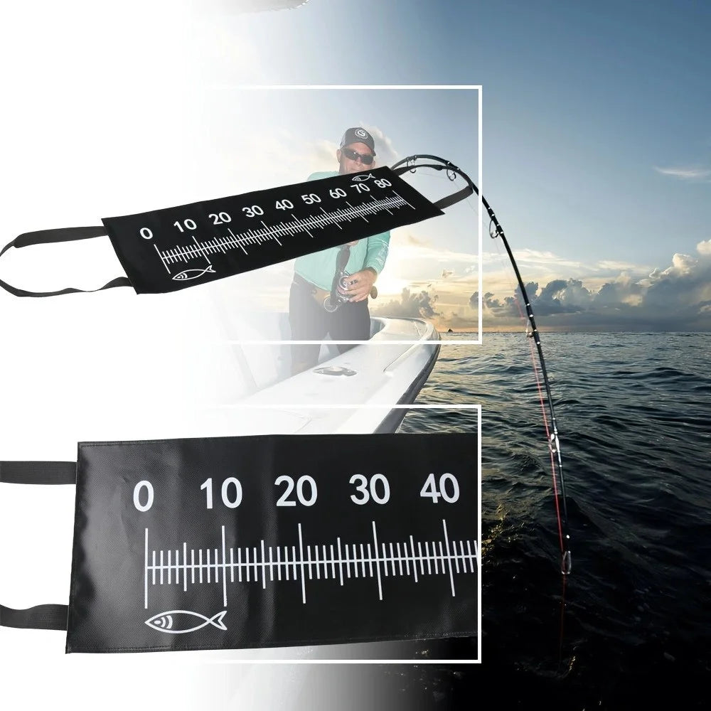 JSFUN A589-130cm Fishing Landing Mat Folding Carp Mat with Tape Measure for Outdoor Carp Trout Fishing - 2