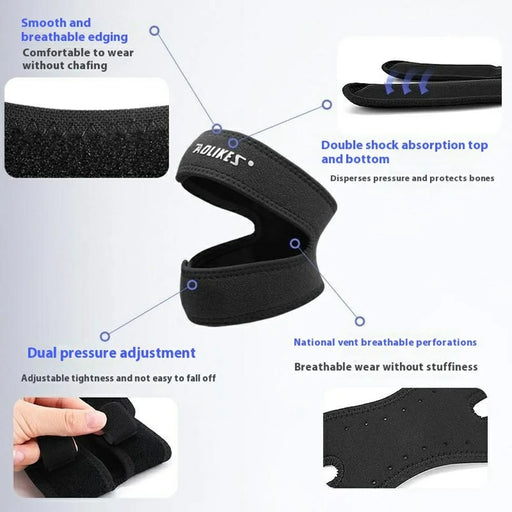AOLIKES A-7929 1Pc Sports Knee Brace Patella Support Compression Strap for Running Basketball - Black - 2