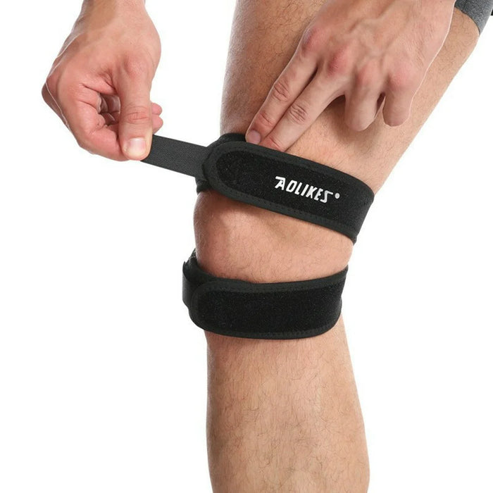 AOLIKES A-7929 1Pc Sports Knee Brace Patella Support Compression Strap for Running Basketball - Black - 5