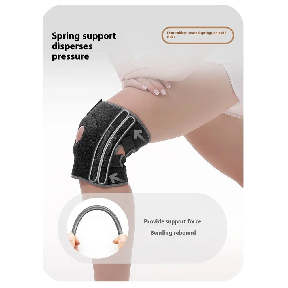 AOLIKES 7613 1Pc Sports Knee Pad Running Basketball Fitness Shock Absorption Knee Guard - Black+Grey / S / M - 5