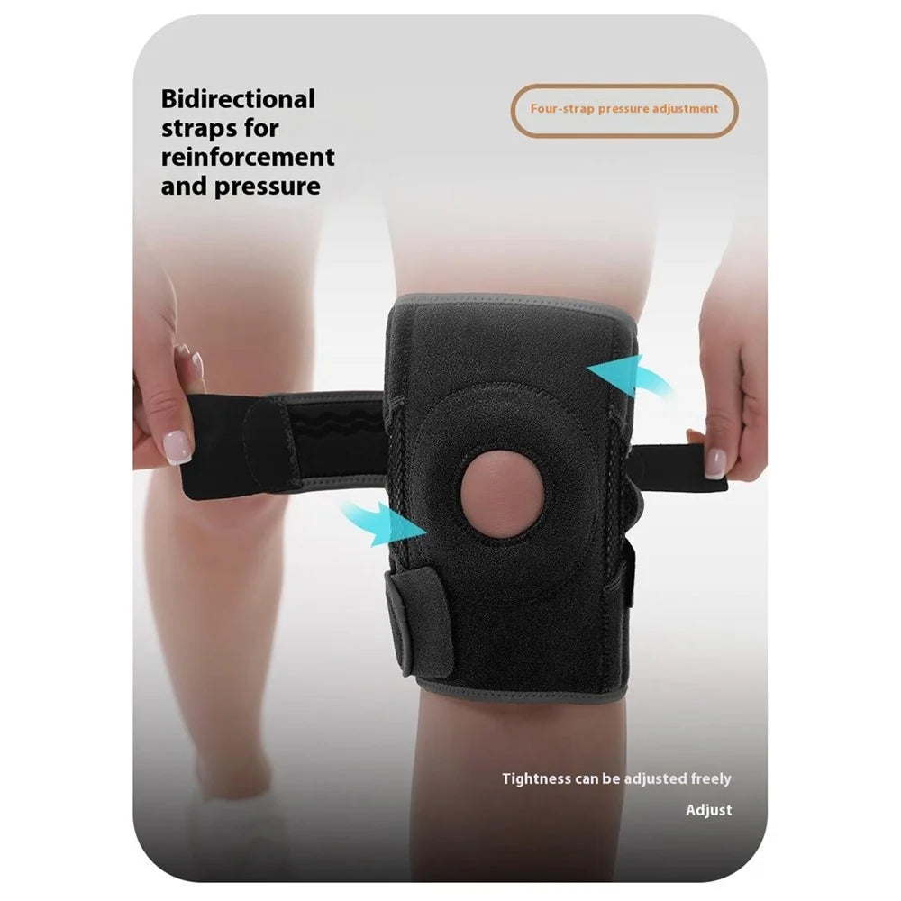 AOLIKES 7613 1Pc Sports Knee Pad Running Basketball Fitness Shock Absorption Knee Guard - Black+Grey / S / M - 6