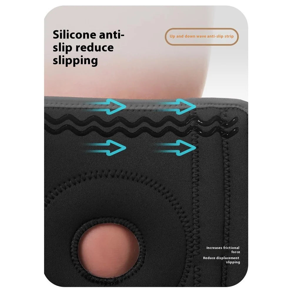 AOLIKES 7613 1Pc Sports Knee Pad Running Basketball Fitness Shock Absorption Knee Guard - Black+Grey / S / M - 7