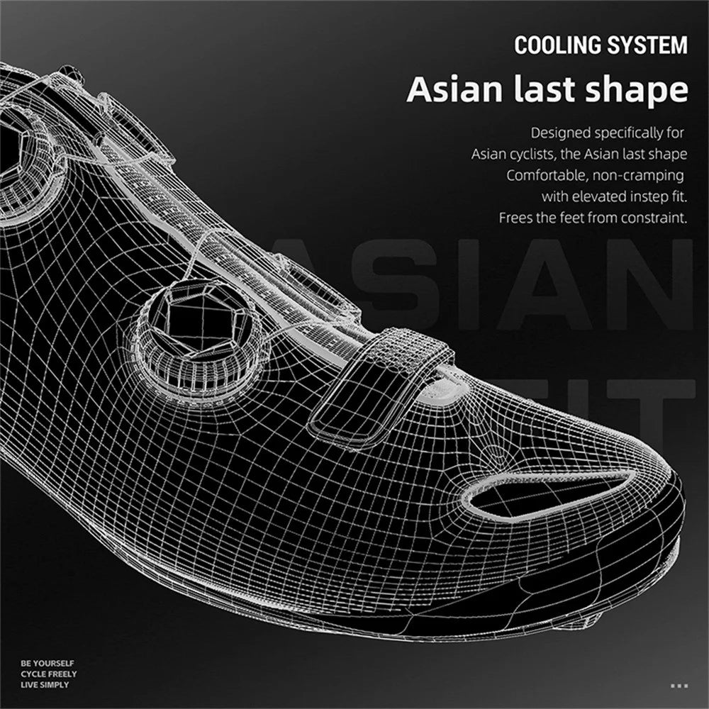 WEST BIKING YP0709059 MTB Road Bike Microfiber Carbon Fiber Cycling Shoes Dual Rotary Buckle Lock Shoes - White / Size 36 - 7