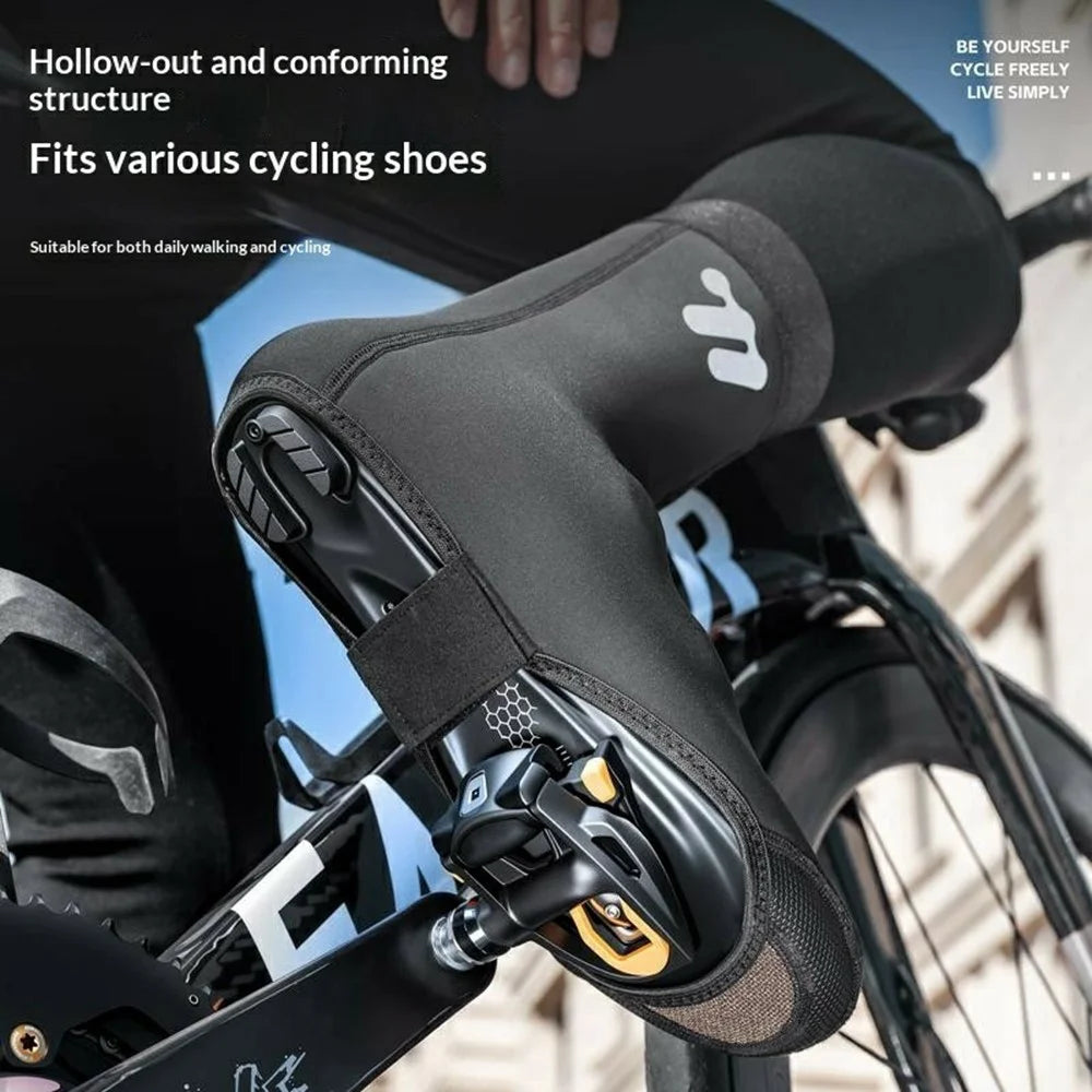 WEST BIKING YP0215050 1 Pair Windproof Cycling Shoes Cover Winter Thermal Overshoes Protector, for Shoe Size 40-43 - 5