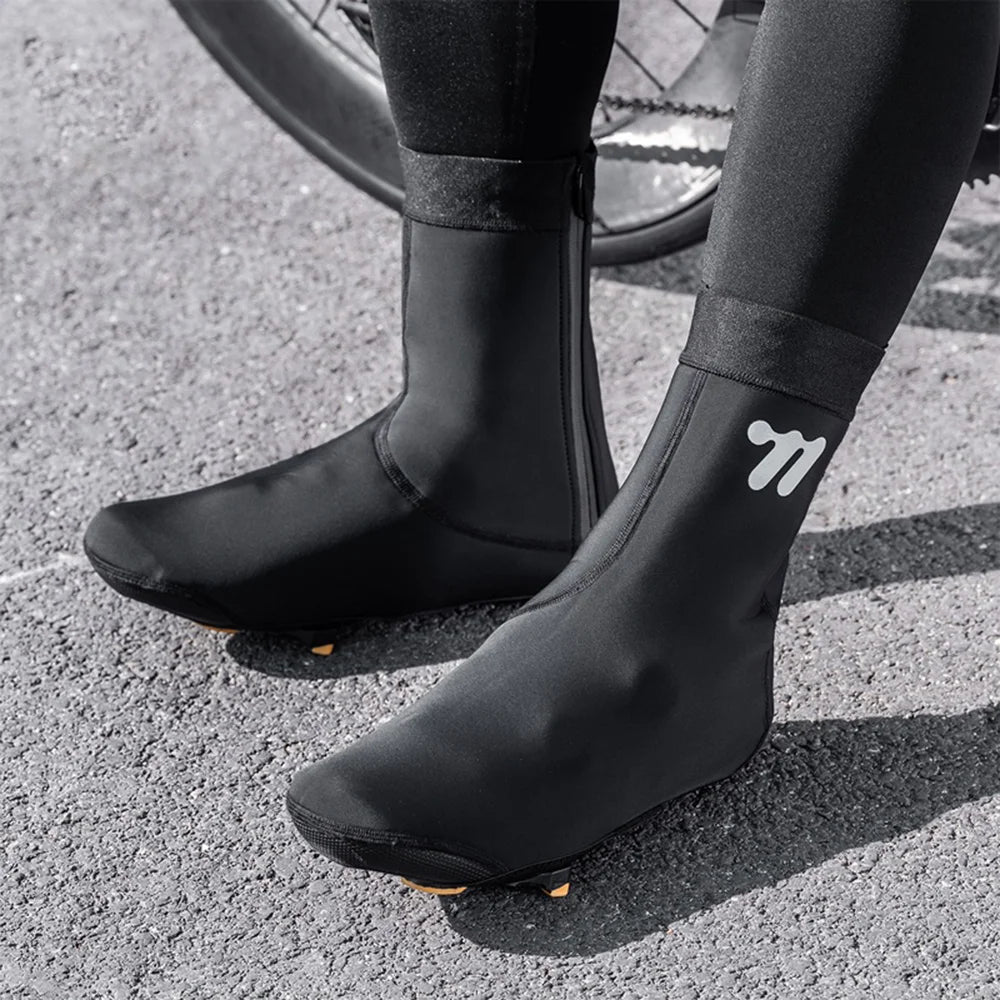 WEST BIKING YP0215050 Mountain Bike Cycling Shoe Covers Thermal Windproof Reflective Winter Riding Gear - Black/One Size - 3