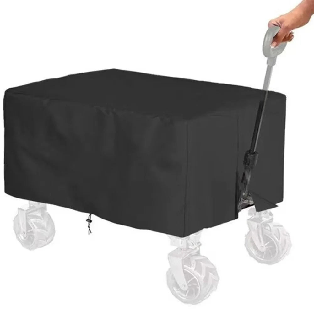 97 x 61 x 56cm Outdoor Folding Wagon Cart Cover 210D Oxford Cloth Camping Cart Waterproof Cover - Black - 1