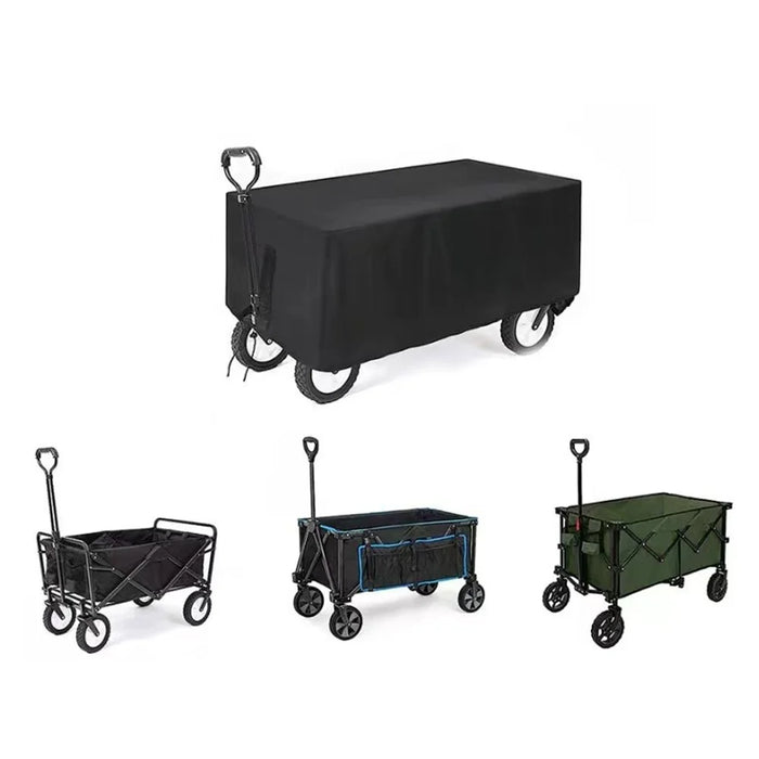 97 x 61 x 56cm Outdoor Folding Wagon Cart Cover 210D Oxford Cloth Camping Cart Waterproof Cover - Black - 6
