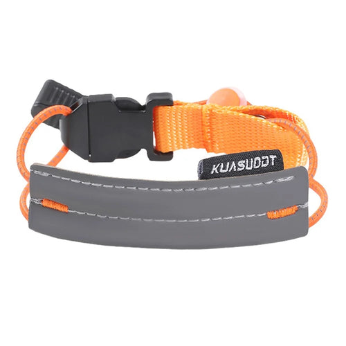 Adjustable Reflective Leg Straps Cycling Pants Cuffs Safety Bands for Road Mountain Bike Night Running - Orange - 1