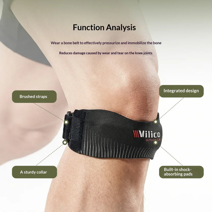VILICO AB191 1Pc Patella Knee Support Strap Adjustable Compression Knee Brace for Running Jumping Rope - Black - 4