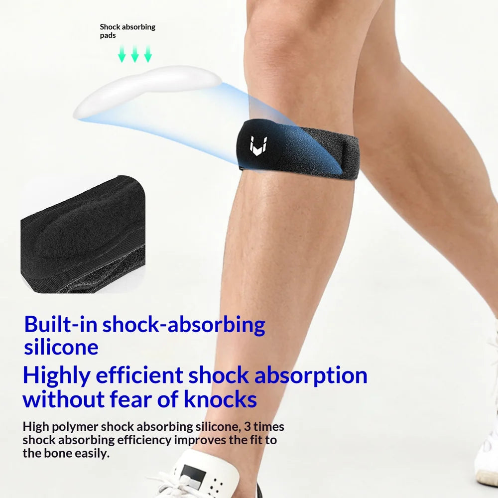 VILICO AB193 1Pc Anti-slip Knee Support Brace Adjustable Patella Band for Basketball Running Climbing - Black - 4
