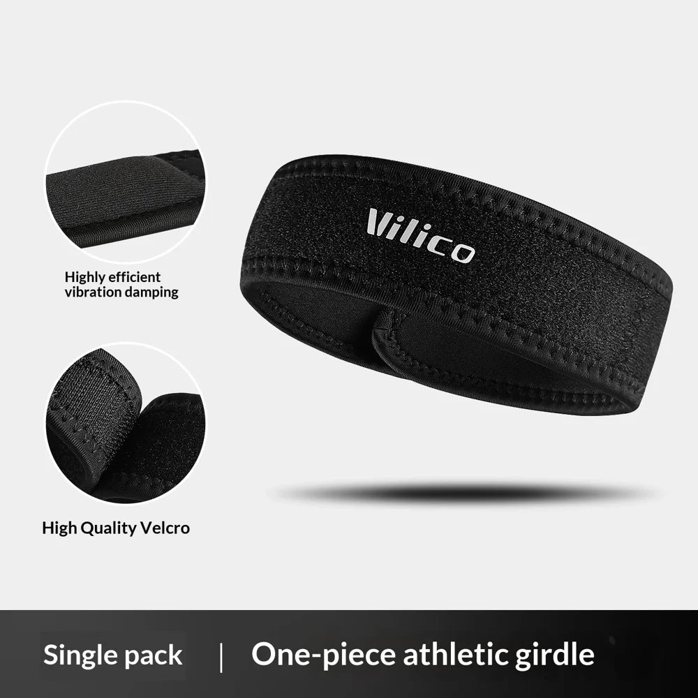 VILICO AB189 1Pc Professional Knee Support Shock Absorbing Adjustable Patella Strap for Basketball Running Fitness - Black/40cm - 2
