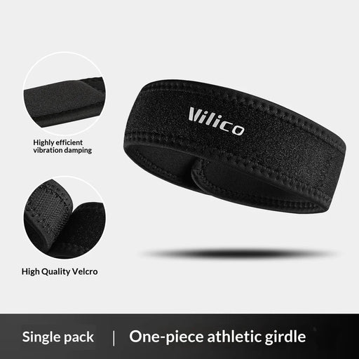 VILICO AB189 1Pc Professional Knee Support Shock Absorbing Adjustable Patella Strap for Basketball Running Fitness - Black/40cm - 2