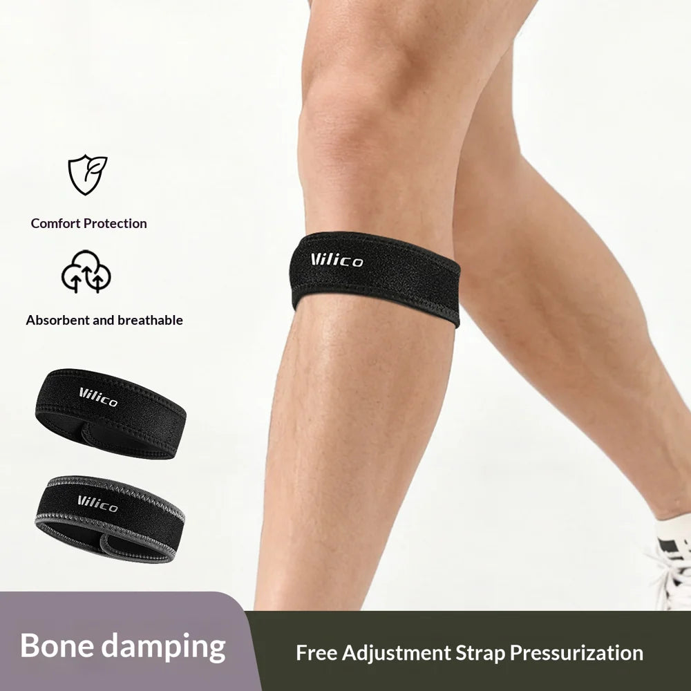 VILICO AB189 1Pc Professional Knee Support Shock Absorbing Adjustable Patella Strap for Basketball Running Fitness - Black/40cm - 3