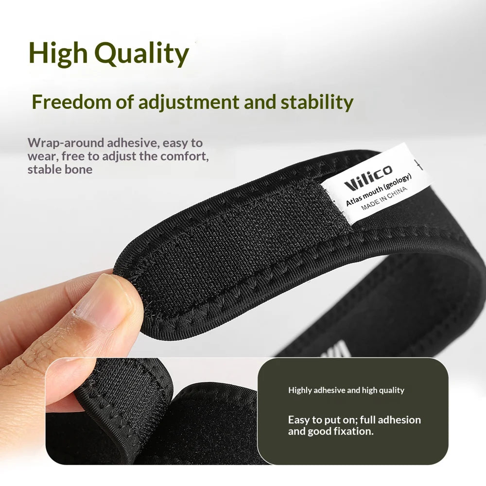VILICO AB189 1Pc Professional Knee Support Shock Absorbing Adjustable Patella Strap for Basketball Running Fitness - Black/40cm - 4