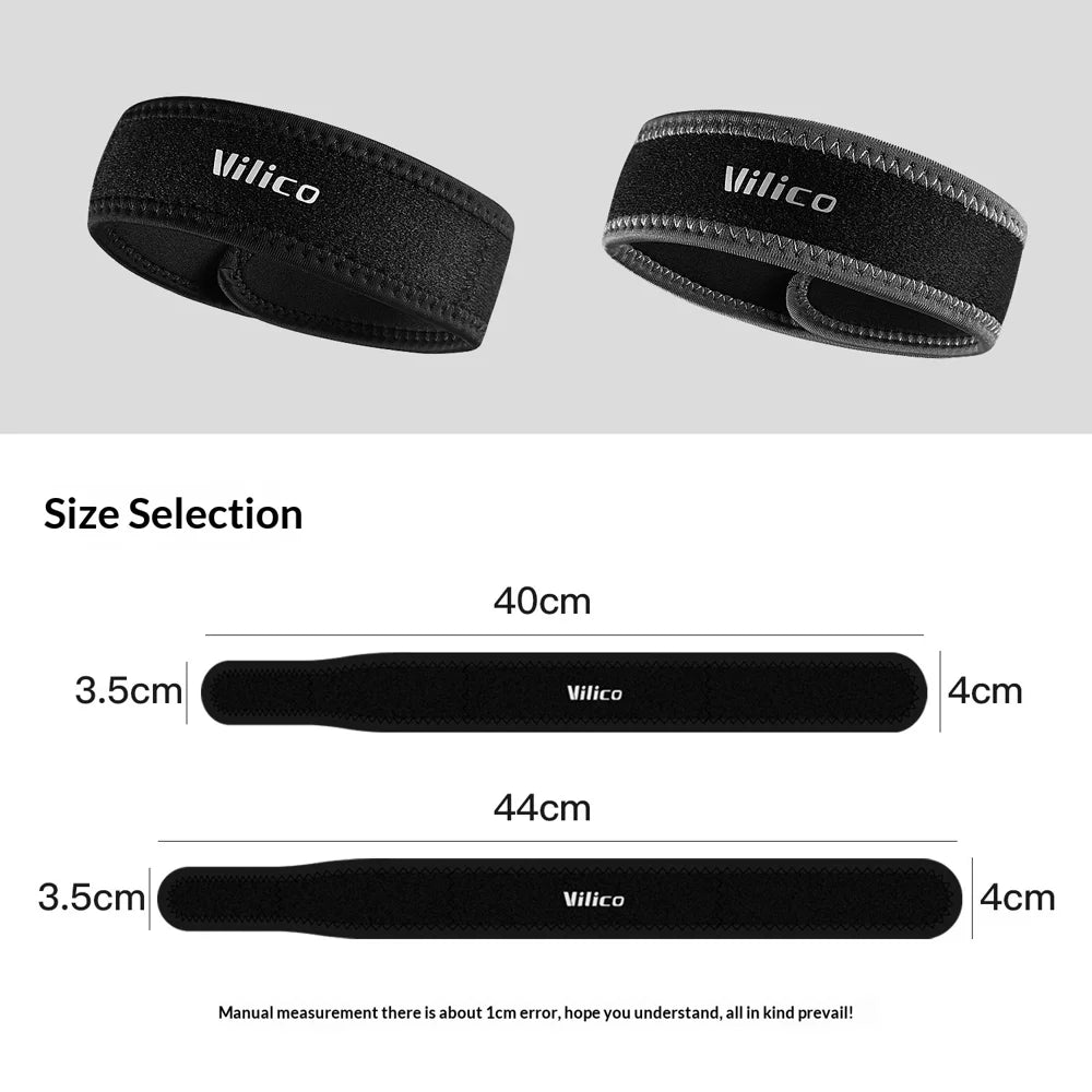 VILICO AB189 1Pc Professional Knee Support Shock Absorbing Adjustable Patella Strap for Basketball Running Fitness - Black/40cm - 6