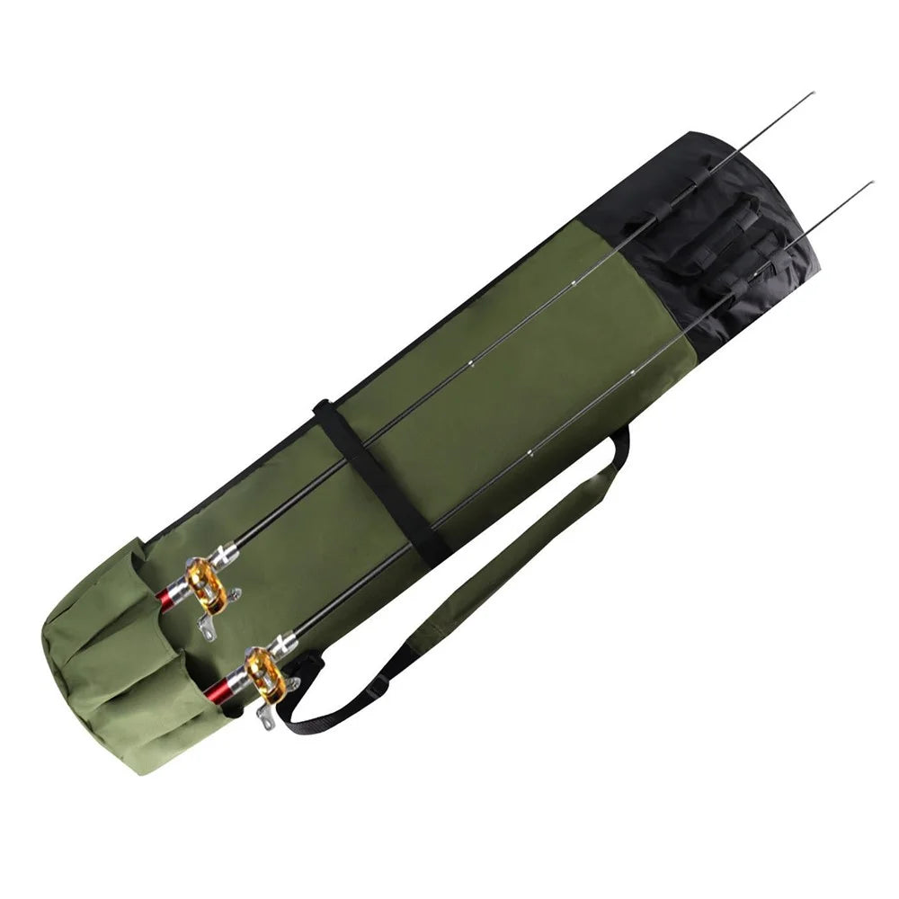 KG0007 Cylindrical Fishing Pole Holder Bag 600D Oxford Cloth Portable Fishing Rod Organizer Bag - Army Green - 1