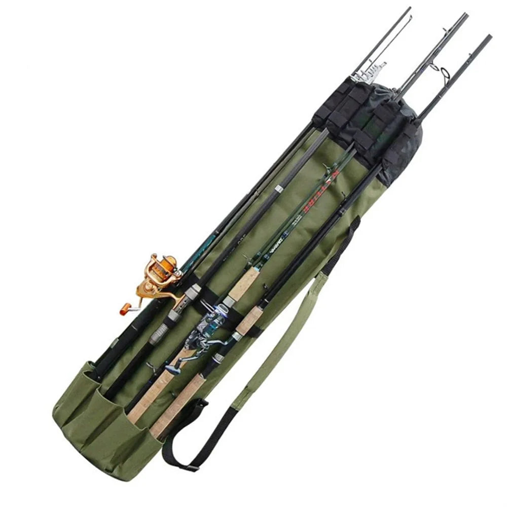 KG0007 Cylindrical Fishing Pole Holder Bag 600D Oxford Cloth Portable Fishing Rod Organizer Bag - Army Green - 2