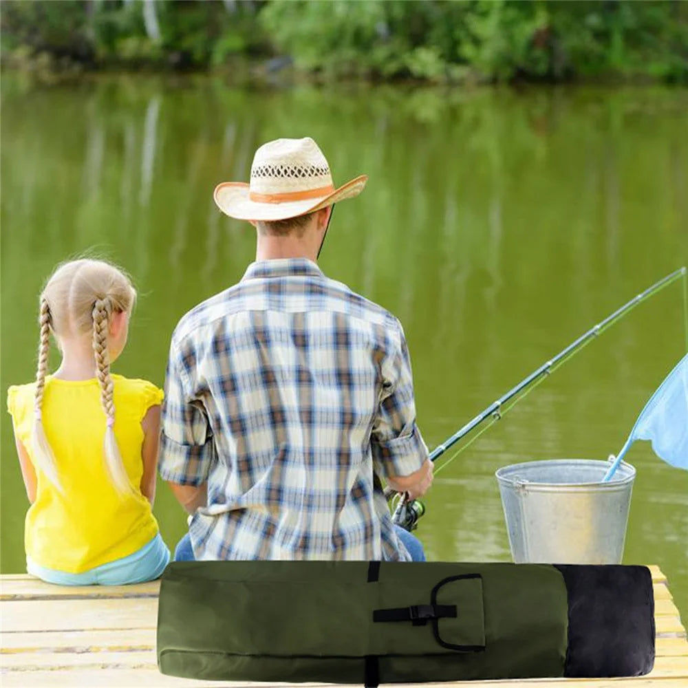 KG0007 Cylindrical Fishing Pole Holder Bag 600D Oxford Cloth Portable Fishing Rod Organizer Bag - Army Green - 3