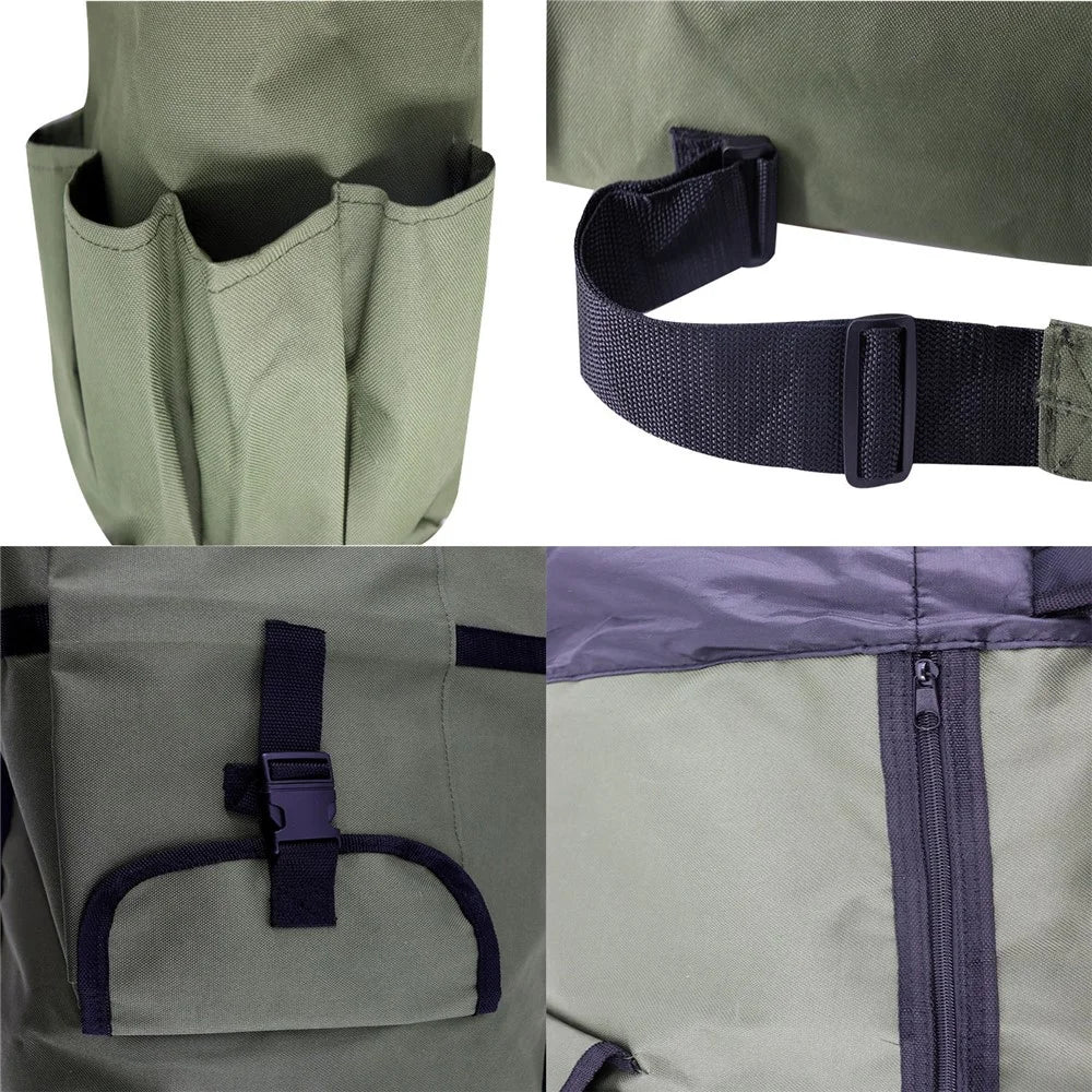 KG0007 Cylindrical Fishing Pole Holder Bag 600D Oxford Cloth Portable Fishing Rod Organizer Bag - Army Green - 4