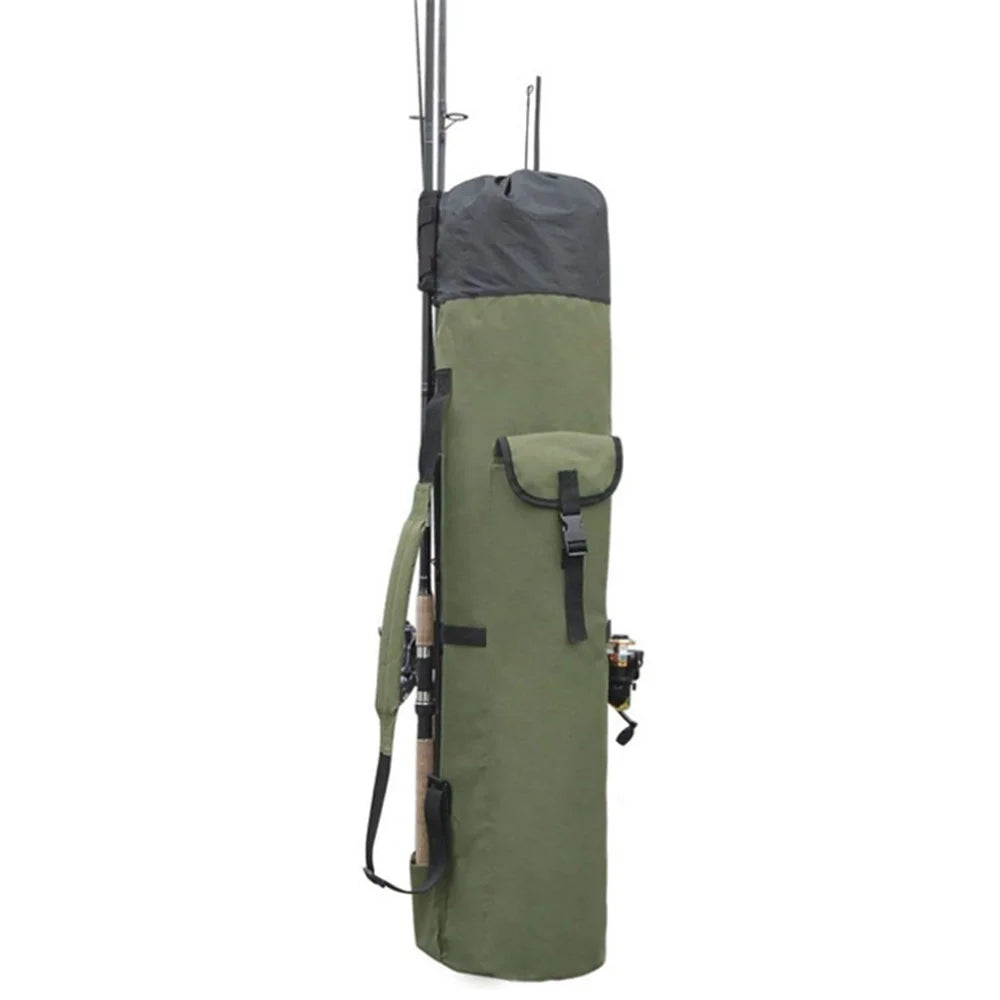 KG0007 Cylindrical Fishing Pole Holder Bag 600D Oxford Cloth Portable Fishing Rod Organizer Bag - Army Green - 5