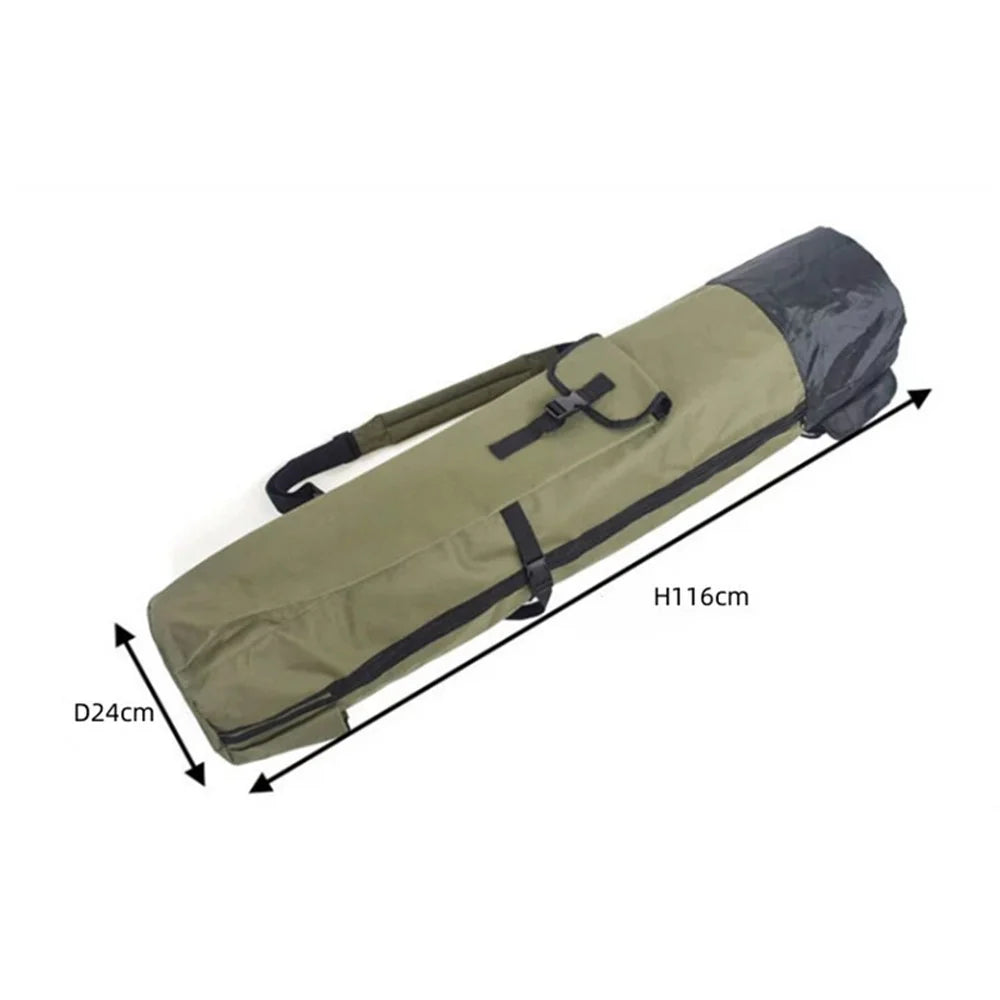 KG0007 Cylindrical Fishing Pole Holder Bag 600D Oxford Cloth Portable Fishing Rod Organizer Bag - Army Green - 6