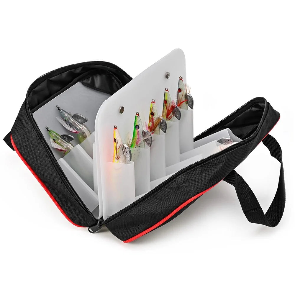 LEO 28256 20-Grid Polyester+PP Squid Hook Storage Bag Fishing Lures Soft Bait Storage Case - 4