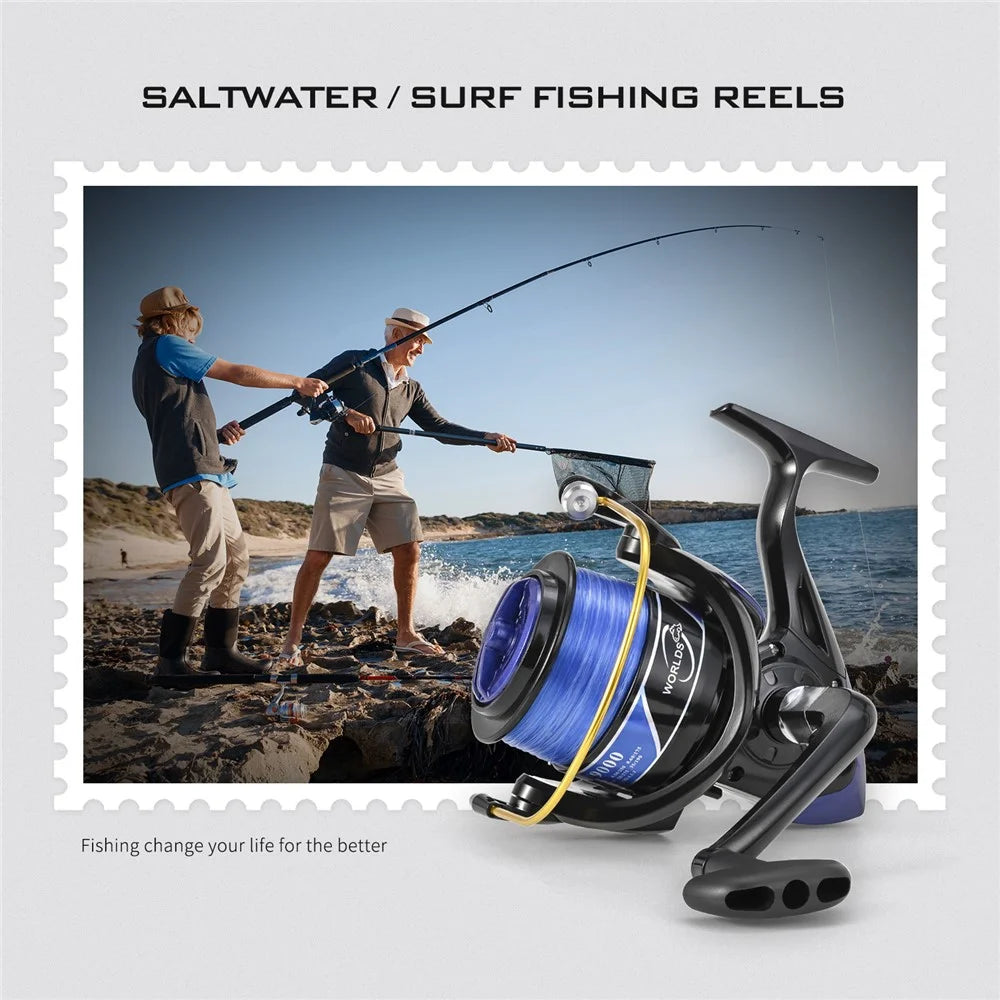 LEO 28265 YF10000 Large Capacity Spinning Reels Lightweight Ultra Smooth Powerful Fishing Reels - Black - 2