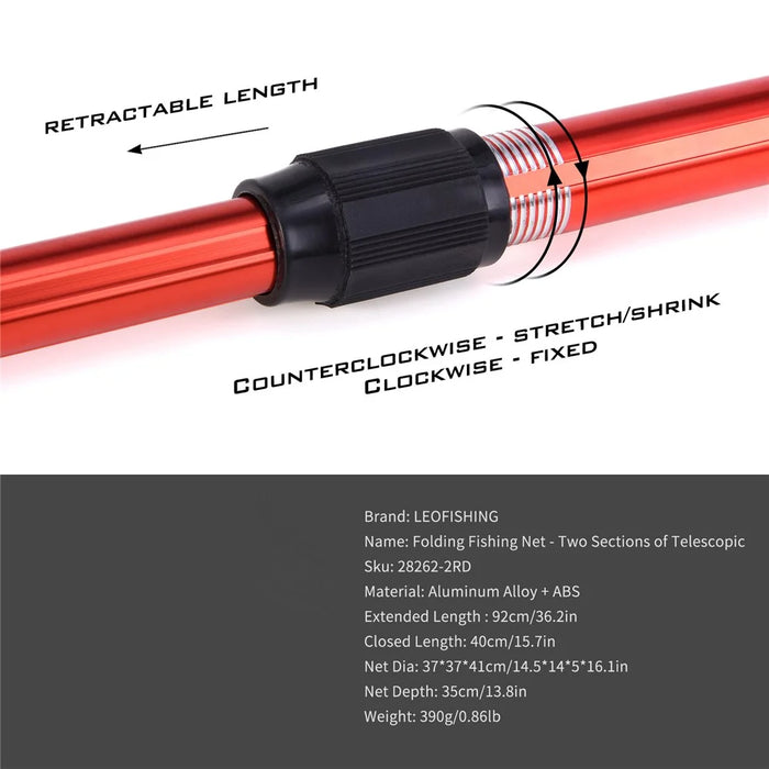 LEO 28262 Triangle Fishing Net Folding Aluminium Alloy+ABS Telescopic Handle Fishing Dip Net - 5