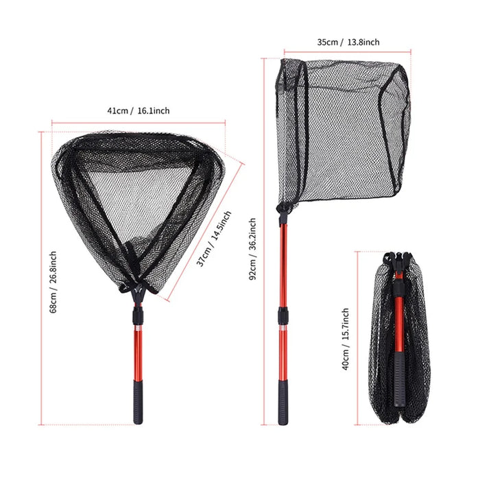 LEO 28262 Triangle Fishing Net Folding Aluminium Alloy+ABS Telescopic Handle Fishing Dip Net - 7