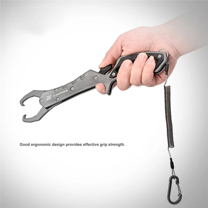 LEO 28235 Anti-skid Fishing Grip Aluminum Alloy Fish Control Clamp with Anti-lost Rope and Buckle - 6