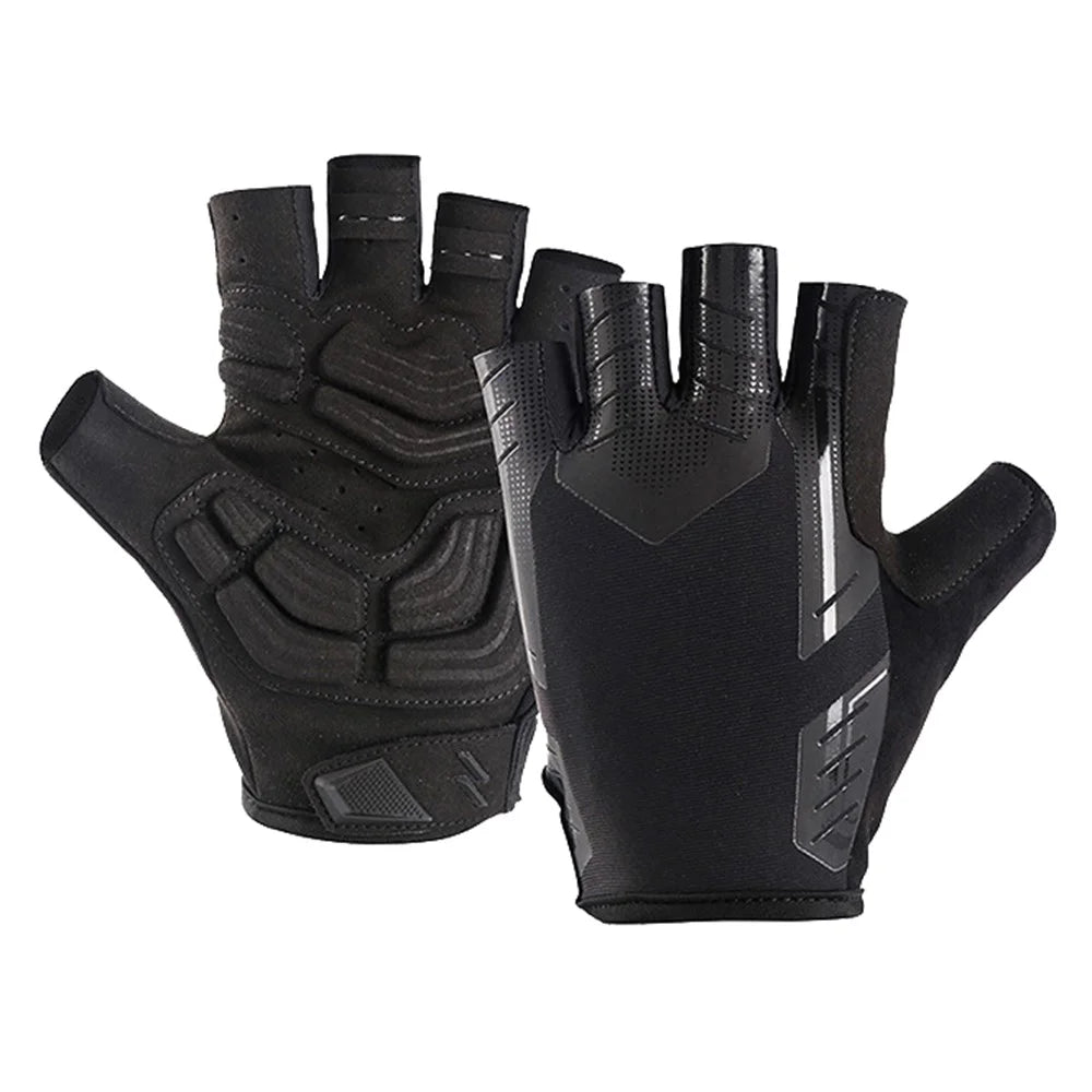 S191 1 Pair Anti-skid Cycling Gloves Unisex Breathable Half Finger Gloves - M - 1