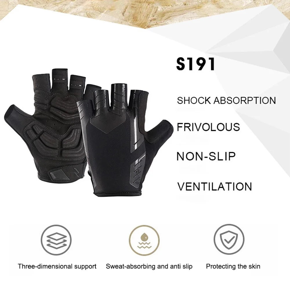 S191 1 Pair Anti-skid Cycling Gloves Unisex Breathable Half Finger Gloves - M - 2