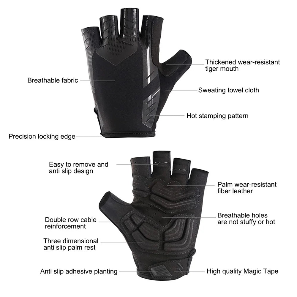 S191 1 Pair Anti-skid Cycling Gloves Unisex Breathable Half Finger Gloves - M - 4