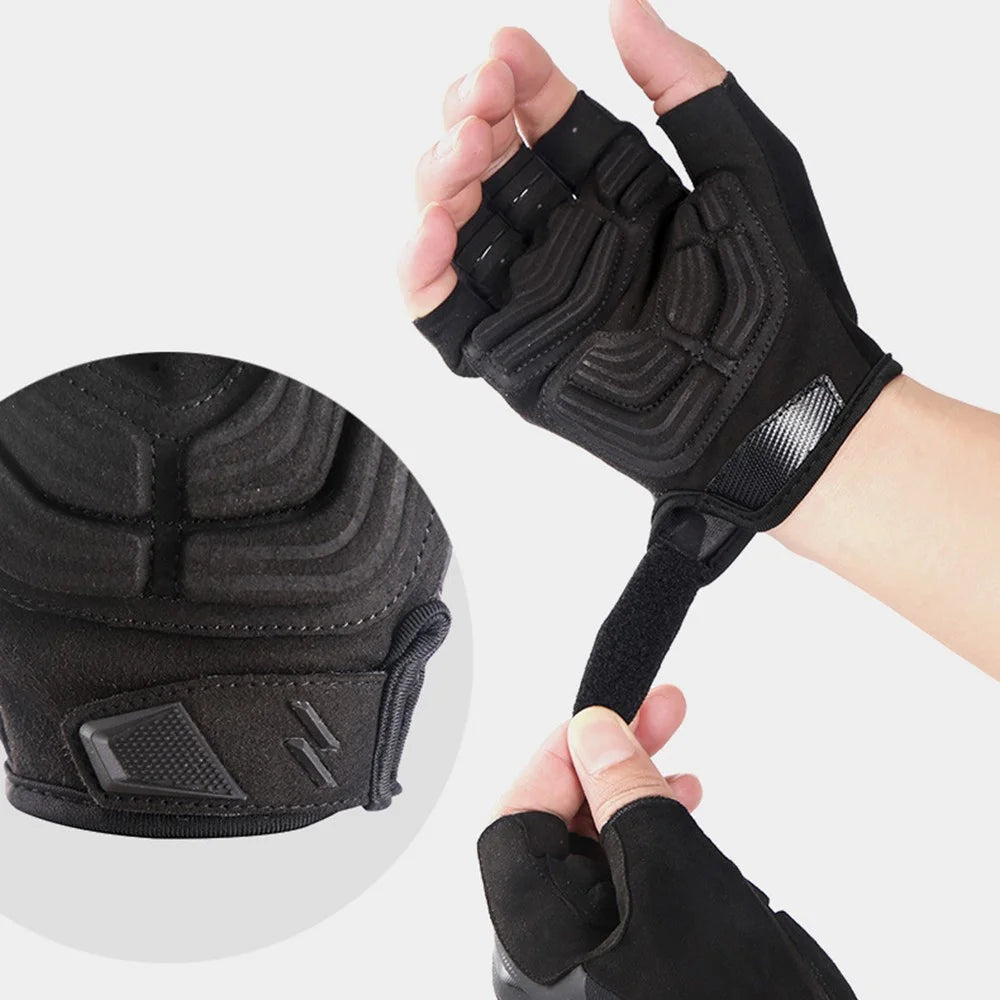 S191 1 Pair Anti-skid Cycling Gloves Unisex Breathable Half Finger Gloves - M - 5