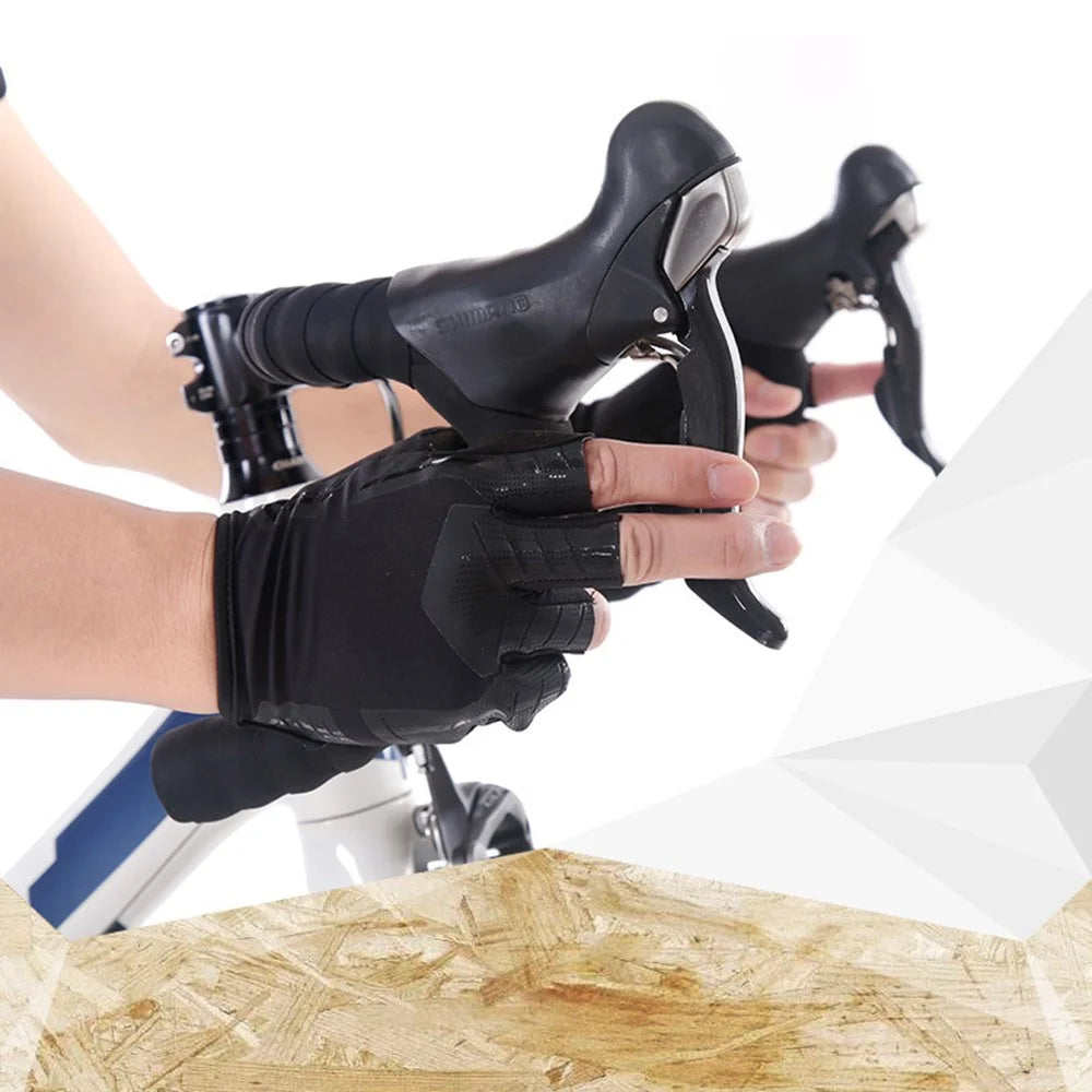S191 1 Pair Anti-skid Cycling Gloves Unisex Breathable Half Finger Gloves - M - 6