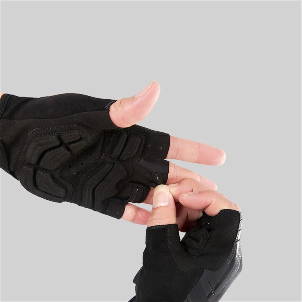 S191 1 Pair Anti-skid Cycling Gloves Unisex Breathable Half Finger Gloves - M - 7