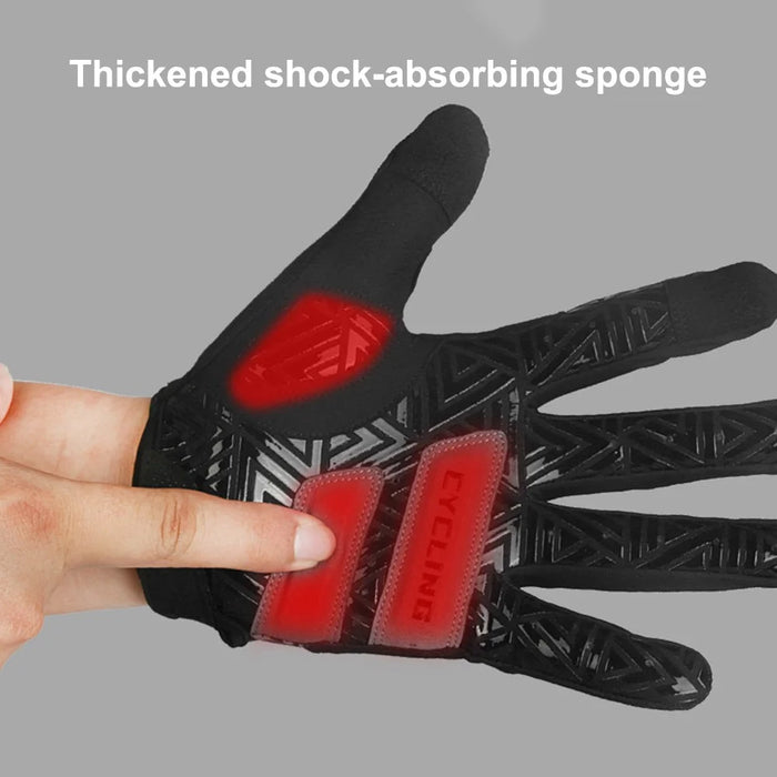 CYCLING Anti-slip Mittens Shock Absorbing Full Finger Touch Screen Cycling Gloves - M - 3