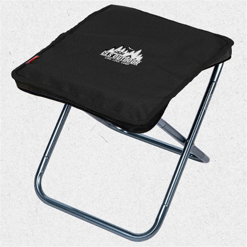 CLS Oxford Cloth+Aluminum Alloy Folding Camping Chair with Storage Bag, Size: L - Black - 1