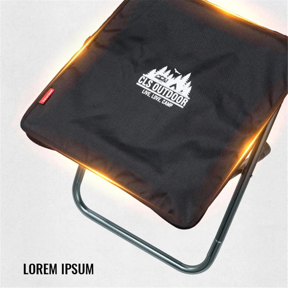 CLS Oxford Cloth+Aluminum Alloy Folding Camping Chair with Storage Bag, Size: L - Black - 2