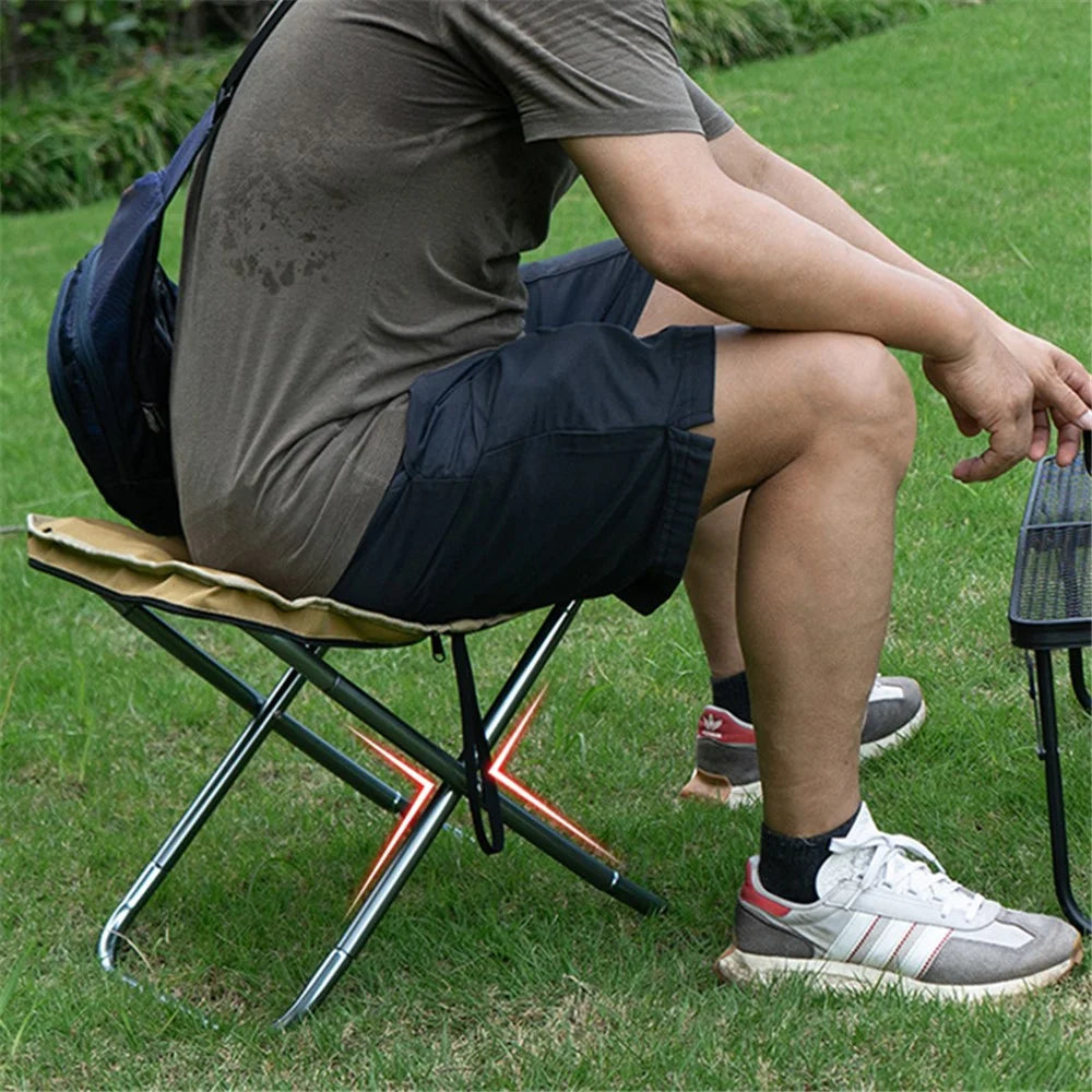 CLS Oxford Cloth+Aluminum Alloy Folding Camping Chair with Storage Bag, Size: L - Black - 6