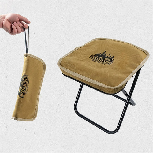 CLS Oxford Cloth+Aluminum Alloy Folding Camping Chair with Storage Bag, Size: M - Khaki - 1