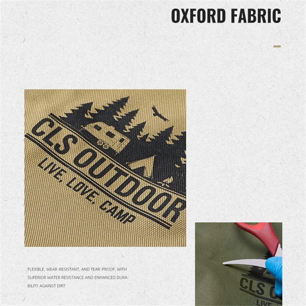 CLS Oxford Cloth+Aluminum Alloy Folding Camping Chair with Storage Bag, Size: M - Khaki - 2