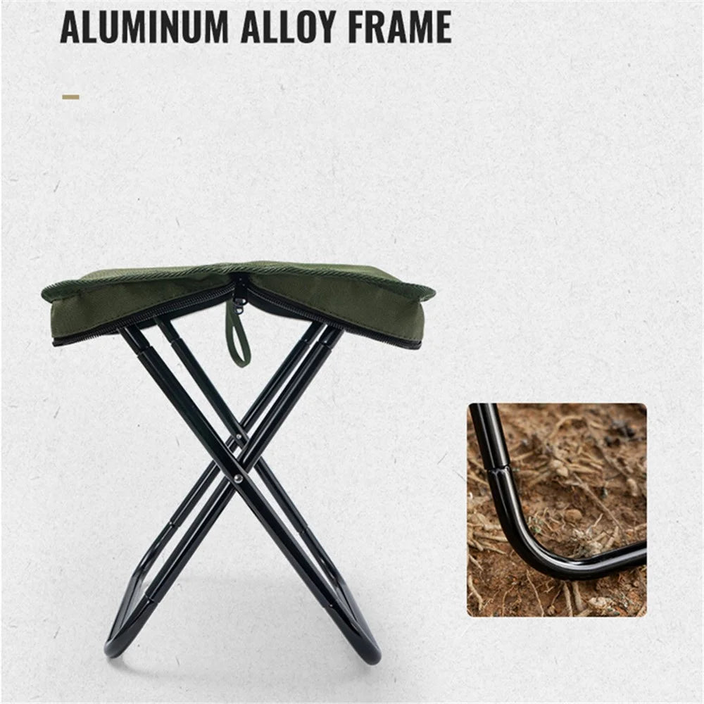 CLS Oxford Cloth+Aluminum Alloy Folding Camping Chair with Storage Bag, Size: M - Khaki - 5