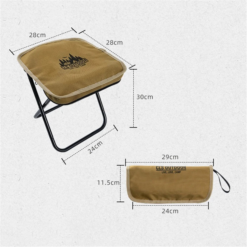 CLS Oxford Cloth+Aluminum Alloy Folding Camping Chair with Storage Bag, Size: M - Khaki - 6